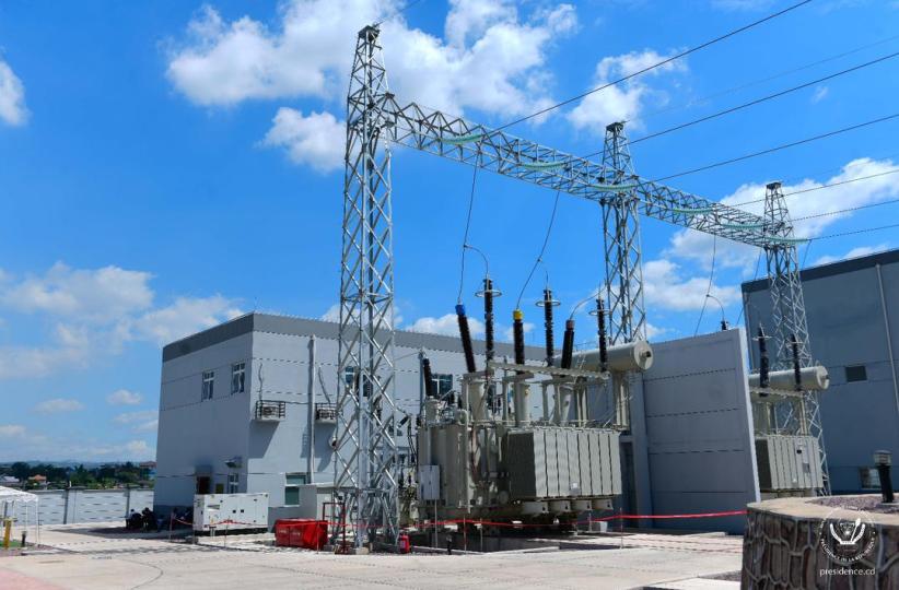 En image, la station électrique de Kinsuka de 220 KV inaugurée le lundi 13 novembre 2023 par le président de la République