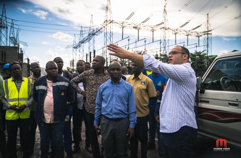 Visite du poste SNEL de la FUNA par le DG Fabrice Lusinde 