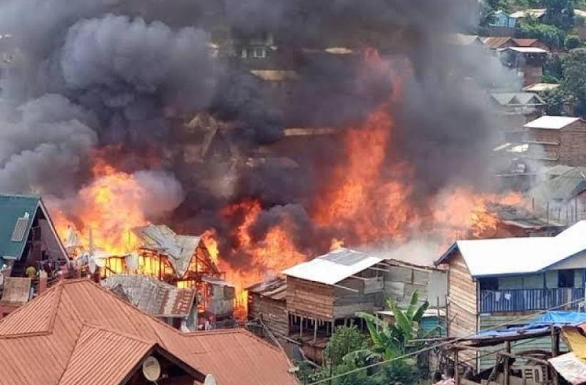 Vue d'un incendie. Photo d'illustration