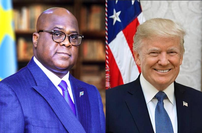 Félix Tshisekedi et Donald Trump, respectivement présidents de la RDC et des USA