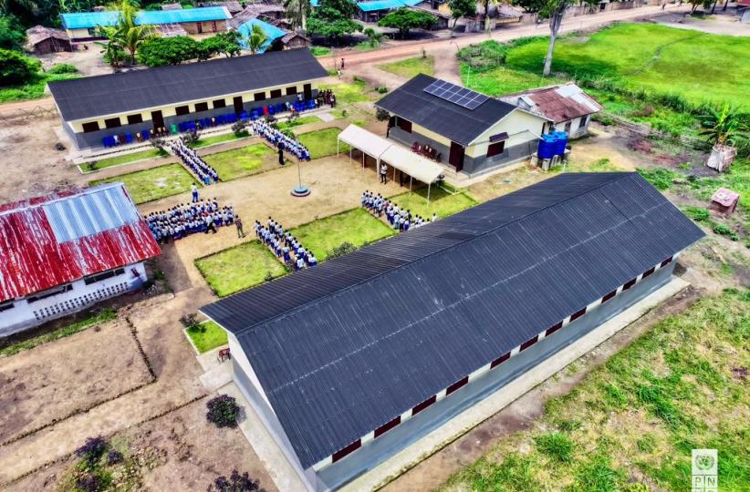 Une école construite à Boende, dans la province de Tshuapa, par le PNUD, dans le cadre du PDL 145 T