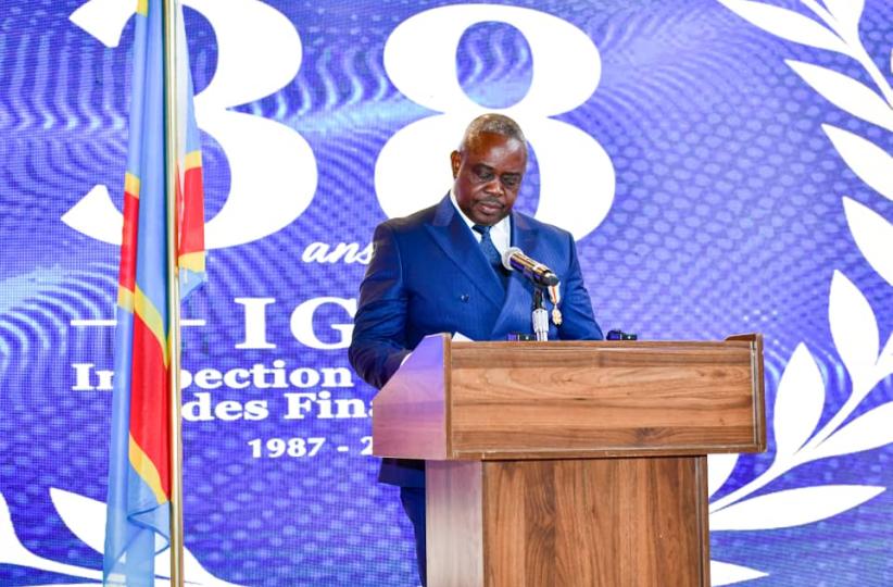 Christophe Bitasimwa, l'Inspecteur principal de l'IGF lors de la célébration de 38ième anniversaire à Kisnhasa