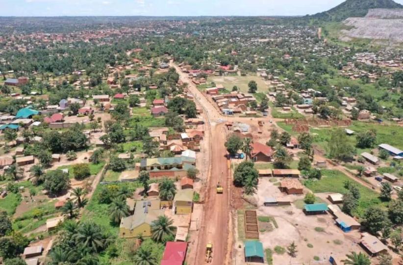 Vue aérienne sur la cité minière de Durba en province du Haut-uele, dans l'Est de la RDC