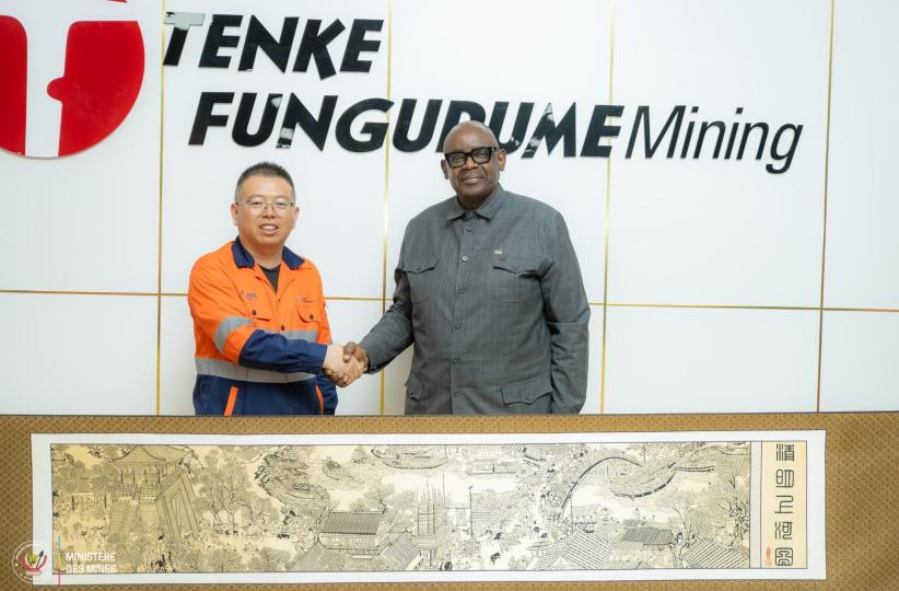 Ministre de Mines, Louis Watum, et le responsable de Tenke Fungurume Mining dans la province du Lualaba ce vendredi 19 sept 2025