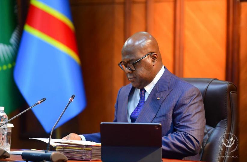 Félix Tshisekedi, lors de la 74è réunion du conseil des ministres 