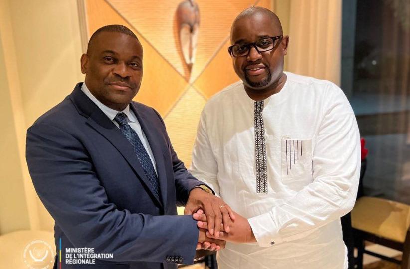 Floribert Anzuluni, et Benjamin Evita, vice-président de la Chambre de commerce de la CEEAC